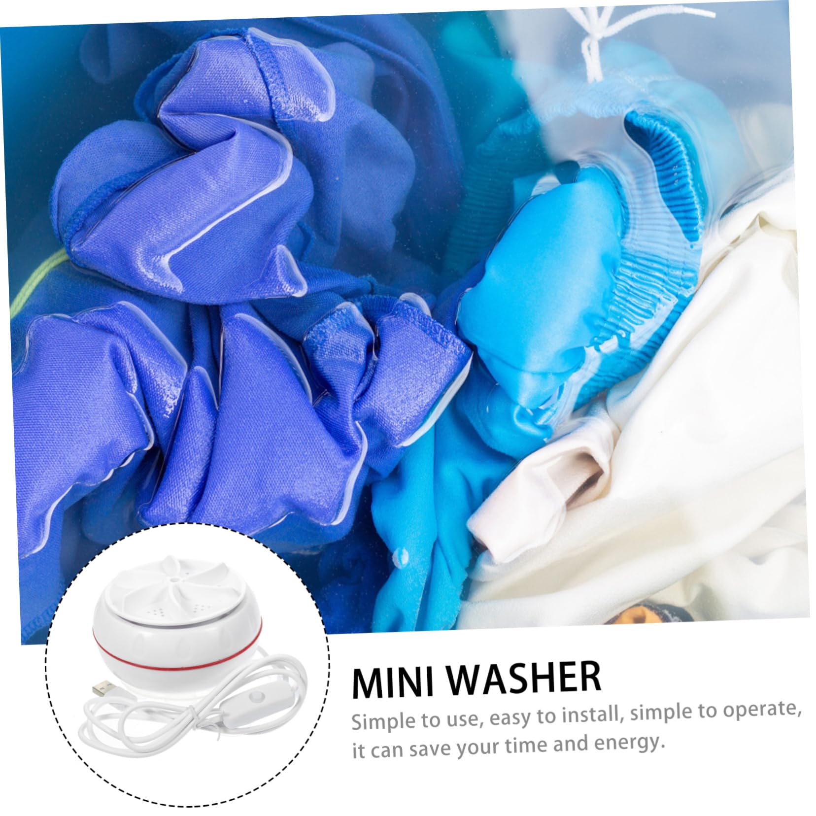 KONTONTY Mini Portable Washing Machine Portable Mini Washer Underwear Washing Machine Washer Portable Smart Washer Portable Clothes Washer Rags Turbo Washer Intelligent Dishwasher White Abs