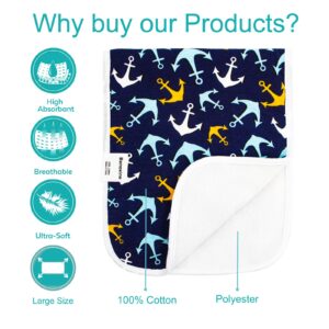 Benoxine Ultra-Soft Baby Burp Cloths Absorbent, Large Size, Cotton,Adorable Designs Perfect for Boys and Girls 8-Pack