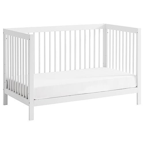 Oxford Baby Essentials Island Full Size 4-in-1 Convertible Baby Crib with Round Spindles, White