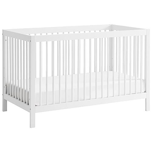 Oxford Baby Essentials Island Full Size 4-in-1 Convertible Baby Crib with Round Spindles, White