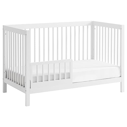 Oxford Baby Essentials Island Full Size 4-in-1 Convertible Baby Crib with Round Spindles, White