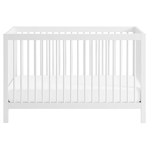 Oxford Baby Essentials Island Full Size 4-in-1 Convertible Baby Crib with Round Spindles, White