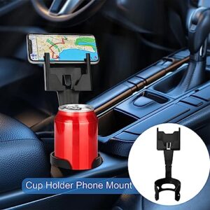 Cup Phone Holder for Car, Universal Adjustable Long Neck Phone Mount Cradle 2 in 1 Car Cup Holder Phone Mount Compatible with iPhone Samsung Google and All Smartphones Christmas/Birthday Gifts (Black)