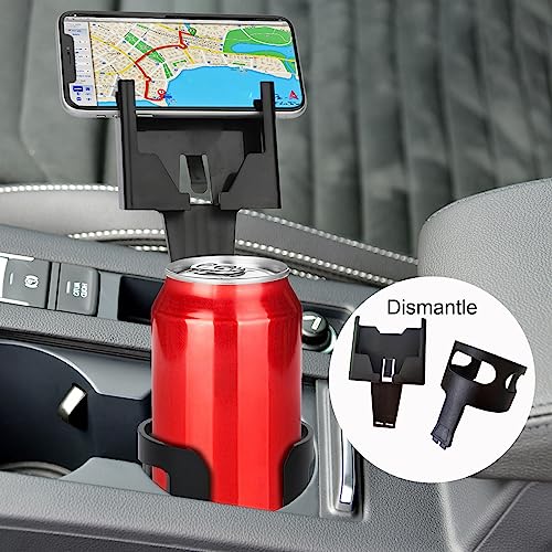 Cup Phone Holder for Car, Universal Adjustable Long Neck Phone Mount Cradle 2 in 1 Car Cup Holder Phone Mount Compatible with iPhone Samsung Google and All Smartphones Christmas/Birthday Gifts (Black)