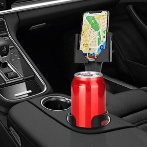 Cup Phone Holder for Car, Universal Adjustable Long Neck Phone Mount Cradle 2 in 1 Car Cup Holder Phone Mount Compatible with iPhone Samsung Google and All Smartphones Christmas/Birthday Gifts (Black)