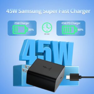 2Pack 45W USB C Super Fast Charger, Android Phone Wall Charger Fast Charging with 6.6FT USB Type C Cable for Samsung Galaxy S24 S23 Ultra/S23+/S22 Ultra/S22+/S22/S20/Note 10/20/Z Fold (6.6FT-2Pack)