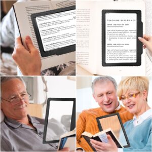 5X Large Page Magnifying Glass for Reading, Full-Page Viewing Area Magnifier Handheld Lightweight Magnifier for Reading Seniors and Low Vision Person Silver