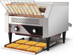 conveyor toaster 450 slices/hour - commercial toaster for restaurant heavy duty - auto discharge commercial conveyor toaster - 2600w stainless steel toaster oven for buffets/famliy day/camping