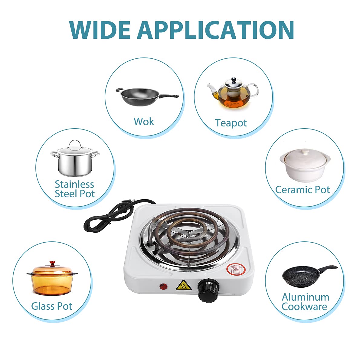 500W-1000W Compact & Portable Electric Hot Plate - Single Burner Kitchen Stove for Dorm & Travel Use - Fast Heating Cooktop