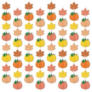 8 pack fall pumpkin maple leaf hanging banners,little pumpkin baby shower decorations fall birthday party hanging swirls,autumn thanksgiving hanging decorations for classroom home party supplies