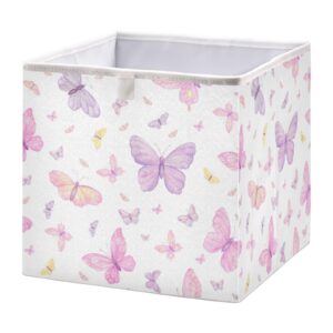 kigai colorful butterfly cube storage bins - 11x11x11 in large foldable storage basket fabric storage baskes organizer for toys, books, shelves, closet, home decor