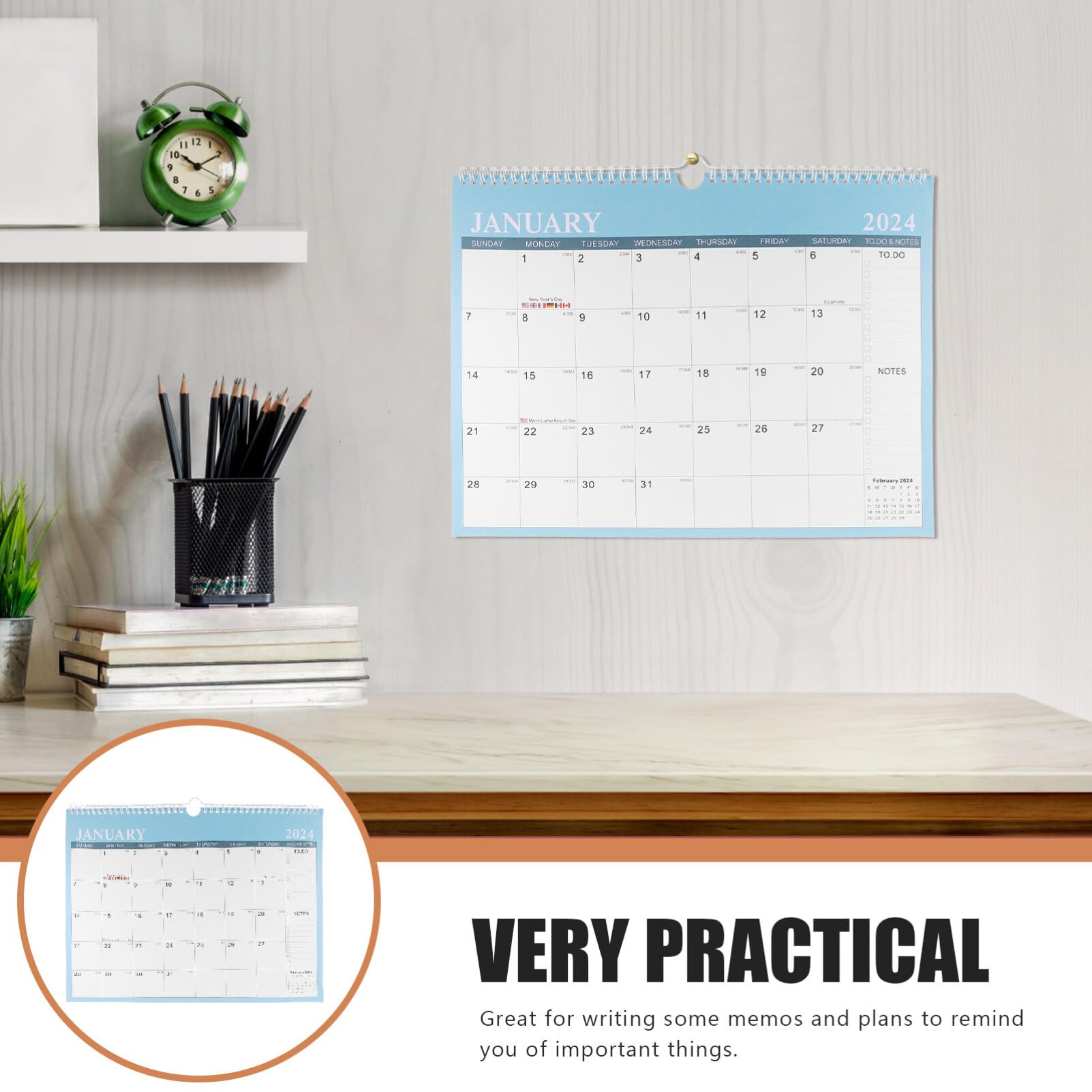 NUOBESTY Desktop Calendar 2024 Calendar Appointment Hanging Calendar Daily Use Calendar for Office 2024 Wall Calendar Wall Calendars Sturdy Calendar Desk Calendar Dating Small Wall Calendar