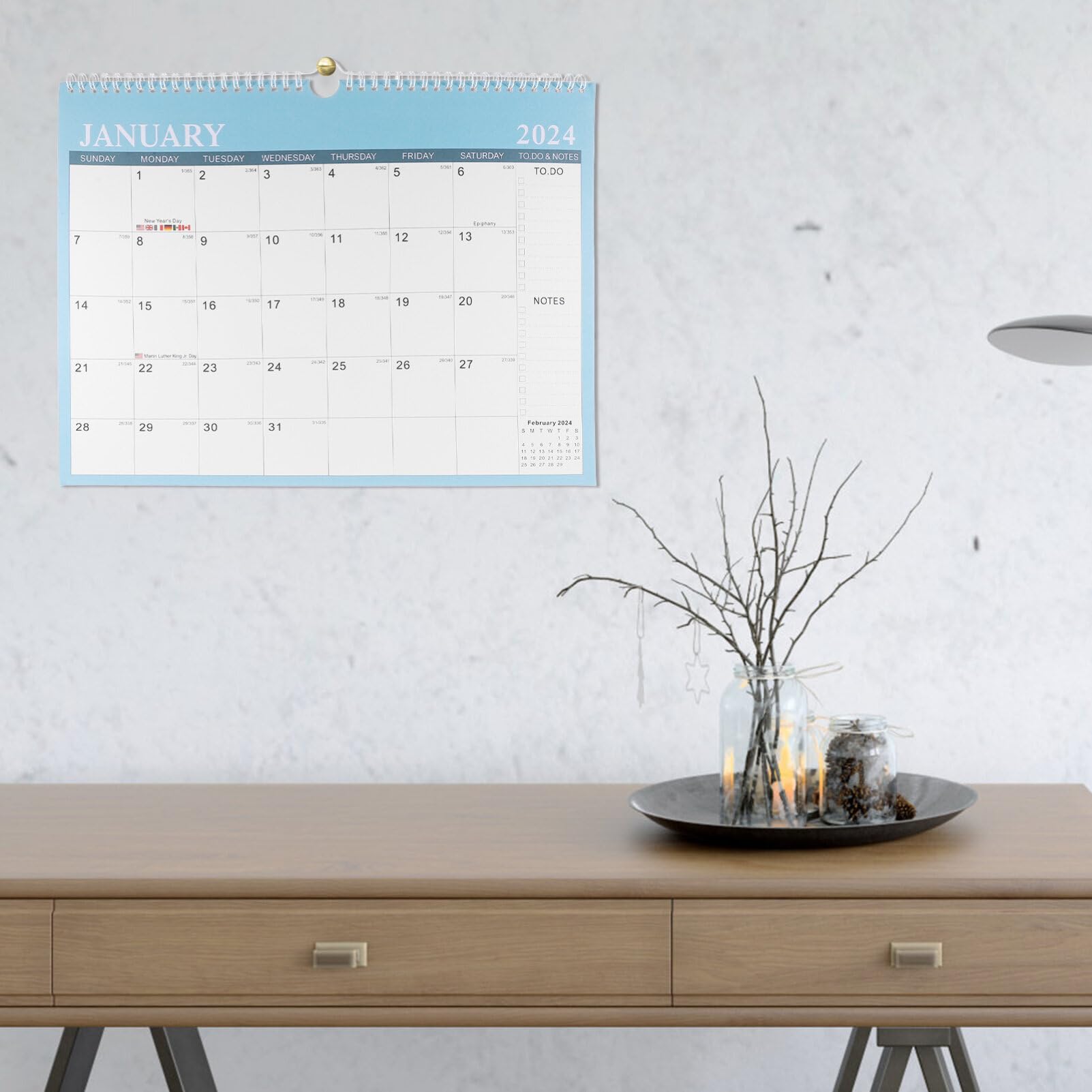 NUOBESTY Desktop Calendar 2024 Calendar Appointment Hanging Calendar Daily Use Calendar for Office 2024 Wall Calendar Wall Calendars Sturdy Calendar Desk Calendar Dating Small Wall Calendar