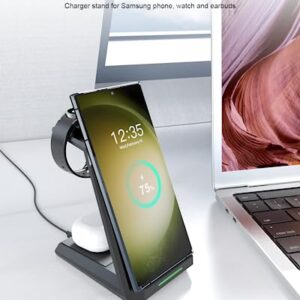 Wireless Charger for Samsung, ADADPU 3 in 1 Charging Station for Multi Devices Fast Charger Stand Dock for Galaxy S24 Ultra S23 S22 S21,Galaxy Watch 6/5/4/3/Pro,Galaxy Buds