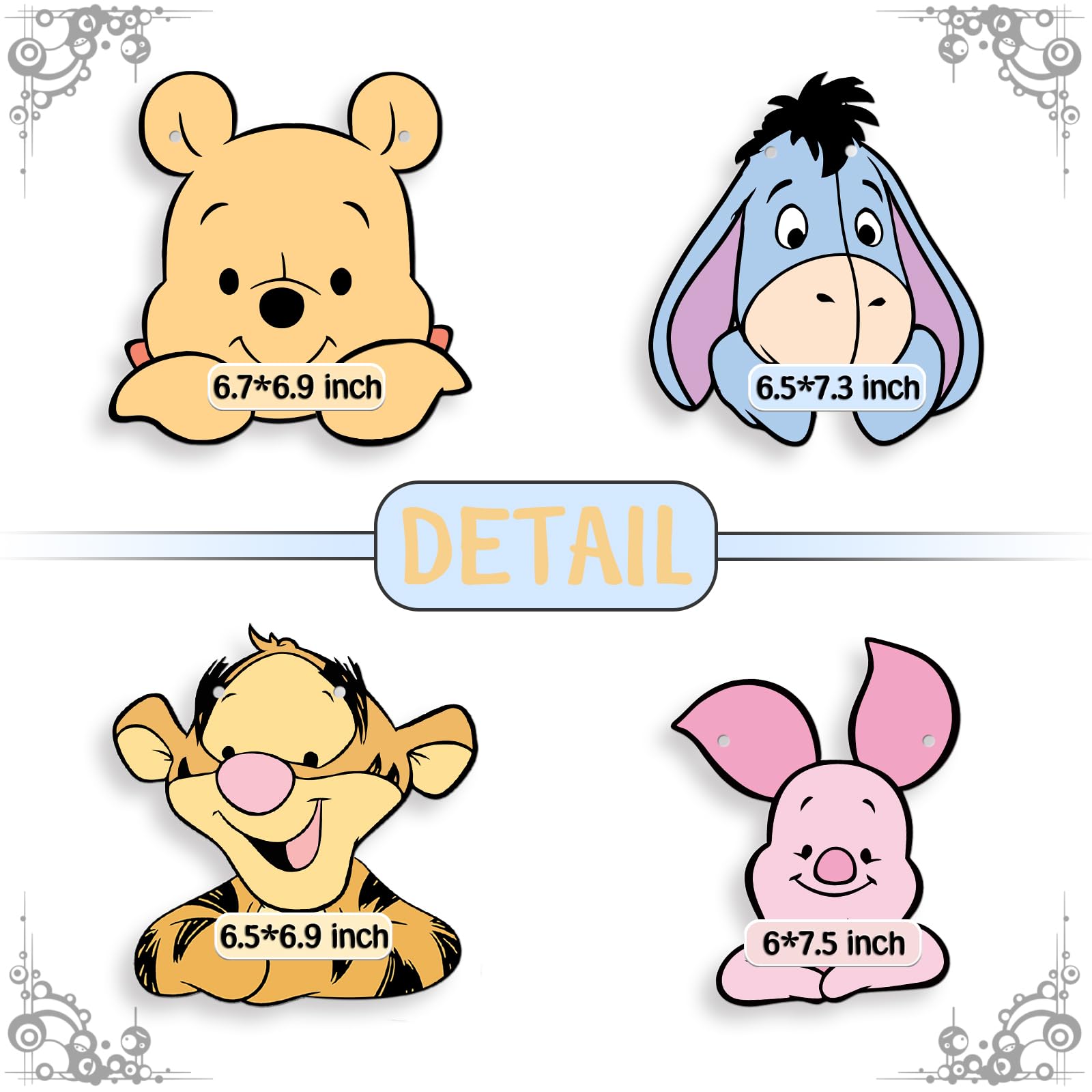 Winnie Banner for Baby shower Decorations The Pooh Birthday Banner Cute Winnie and Friends Party Supplies Winnie Theme Party Favor