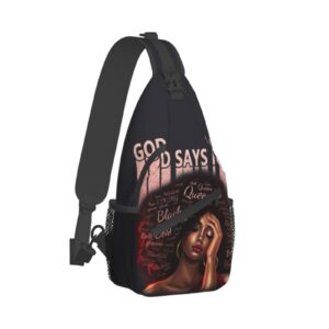 dudietry sling bag crossbody backpack hiking travel daypack chest bag lightweight shoulder bag for women men gift african american woman