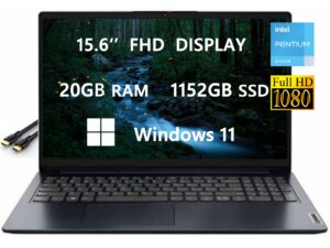 2023 newest upgraded ideapad 1i laptops for student & business by lenovo, 15.6'' fhd computer, intel 4-core cpu, 20gb ram, 1152gb(128gb+1tb)ssd, wi-fi, hdmi, windows 11, long battery life, rokc bundle