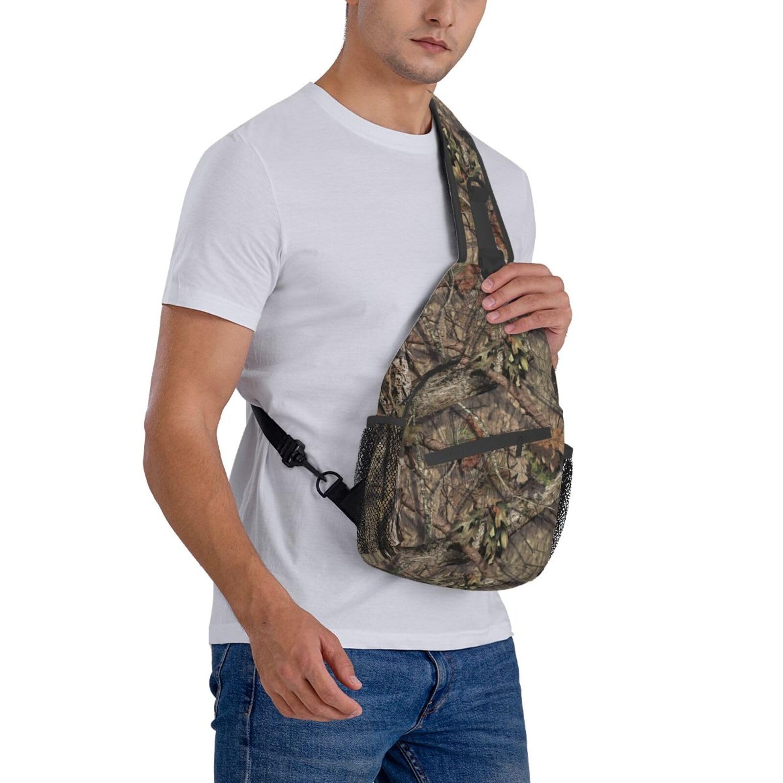 VOOHDDY Camo Hunting Camouflage Forest Sling Bag For Women Men Travel Hiking Backpack Crossbody Shoulder Chest Bags Casual Daypack Sport