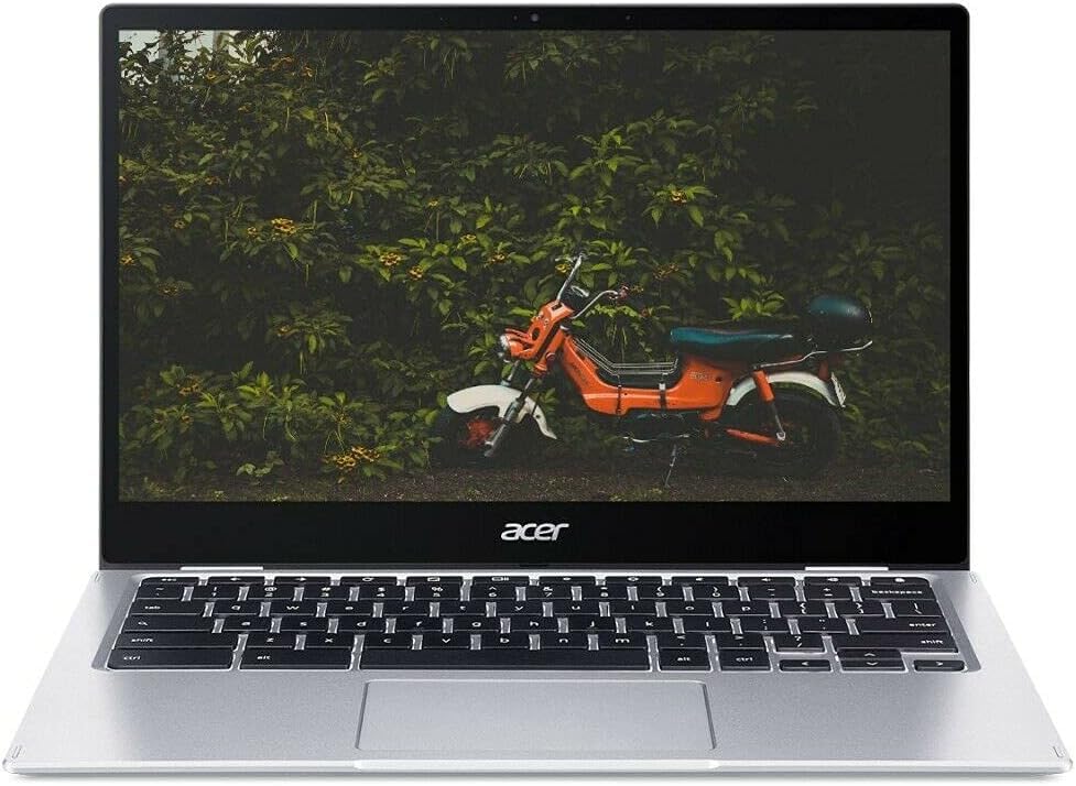 acer Spin 513 Chromebook, 13.3" FHD 2-in-1 IPS Multi-Touch Corning Gorilla Glass Display, Qualcomm Snapdragon 7c SC7180, 2.1GHz, 4GB RAM, 64GB eMMC, Chrome OS, Silver + Accessories