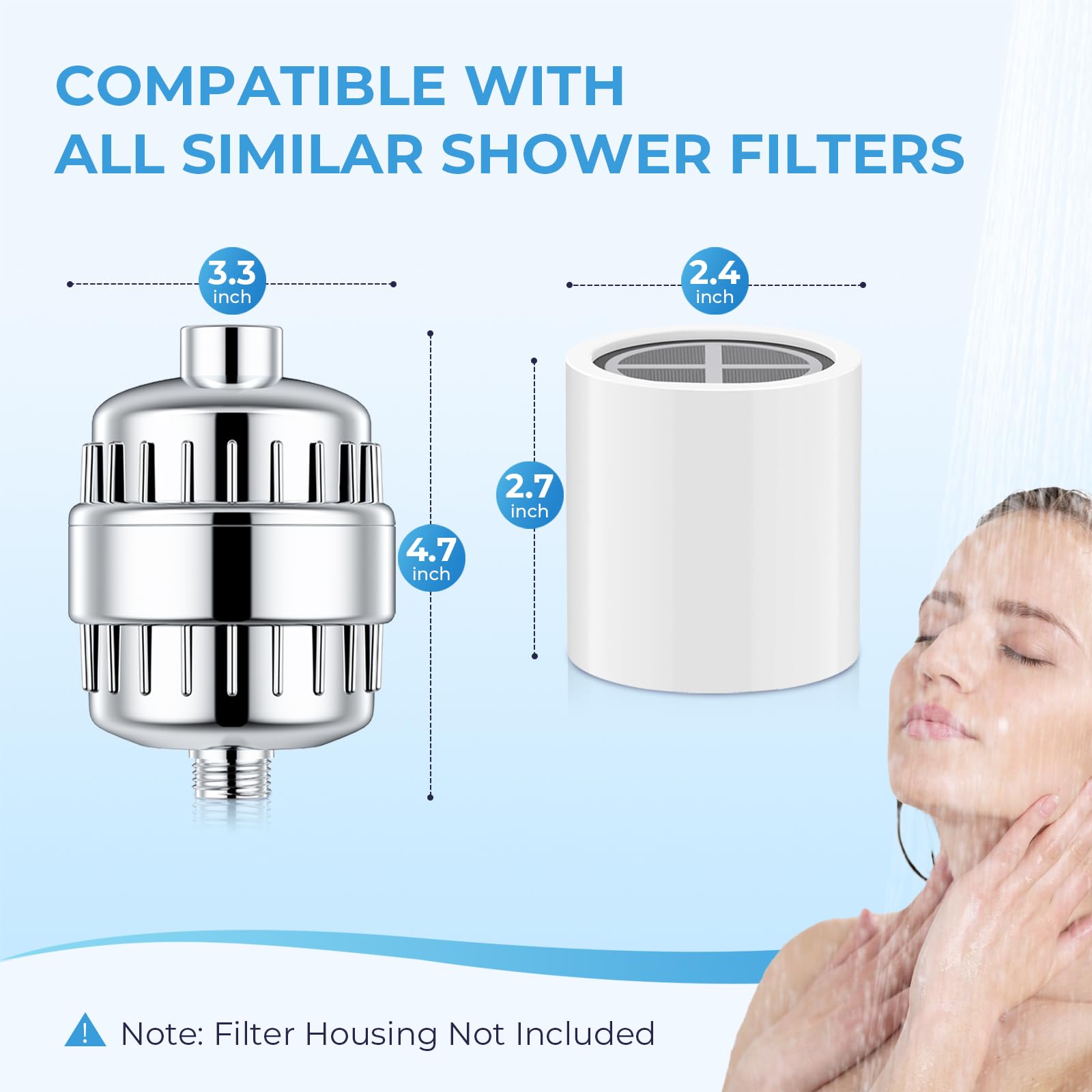 20 Stage Shower Head Filter Shower Filter Replacement Cartridge for Hard Water Compatible With Any Similar Design Showerhead Filter Reduces Chlorine Fluoride 2 Pack