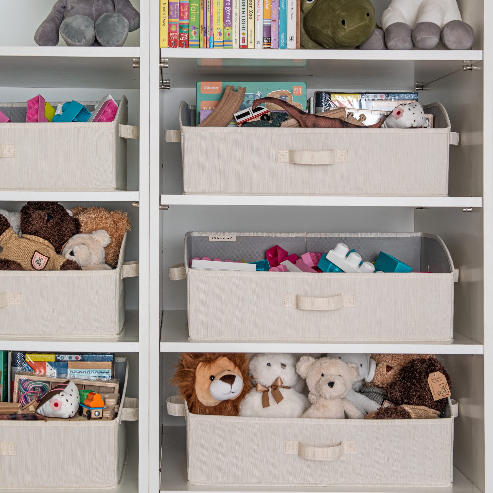 StorageWorks 3-Pack Closet Storage Bins with 2-Pack Rectangle Closet Baskets