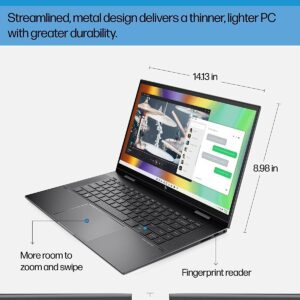 HP 2023 Newest Envy x360 2-in-1 Convertible Laptop, 15.6" FHD Touchscreen Display, AMD Ryzen 7 5825U Processor, 16GB RAM, 512GB SSD, AMD Radeon Graphics, Bluetooth, Webcam, Windows 11 Home, Black