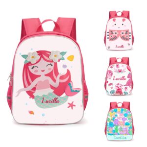 luxladis personalized toddler backpack with name custom photo kids school dinosaur backpack for girls boys cute preschool backpack (2-pink backpack)