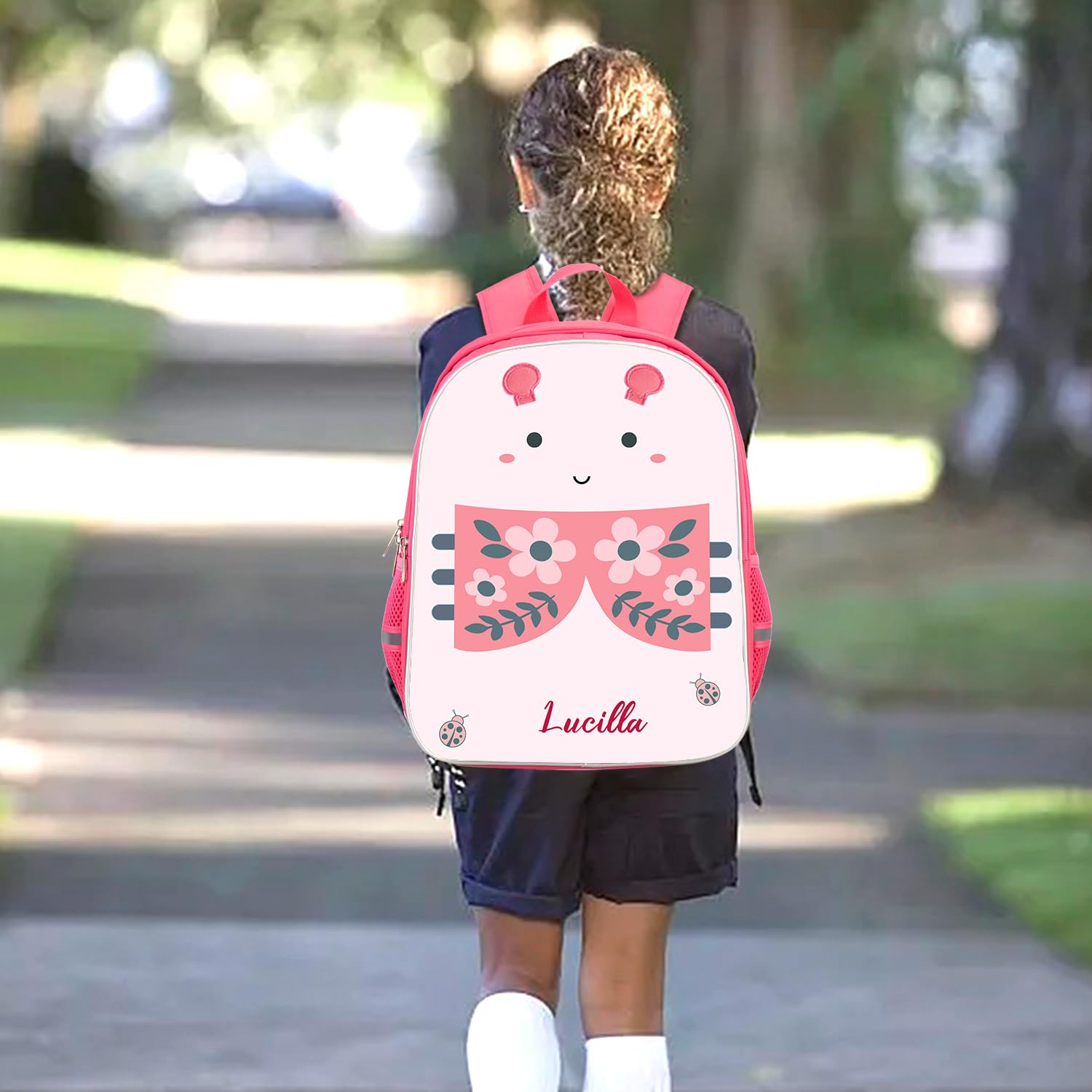 Luxladis Personalized Toddler Backpack with Name Custom Photo Kids School Dinosaur Backpack for Girls Boys Cute Preschool Backpack (2-Pink backpack)