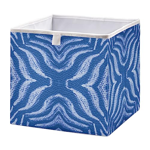 QUGRL Unique Denim Storage Bins Organizer Jeans Blue Foldable Clothes Storage Basket Box for Shelves Closet Cabinet Office Dorm Bedroom 15.75 x 10.63 x 6.96 in