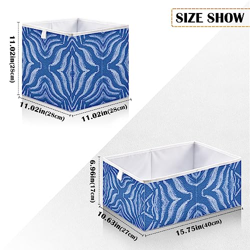 QUGRL Unique Denim Storage Bins Organizer Jeans Blue Foldable Clothes Storage Basket Box for Shelves Closet Cabinet Office Dorm Bedroom 15.75 x 10.63 x 6.96 in