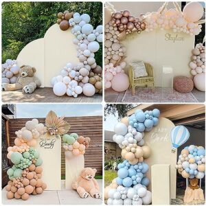 CIPAZEE Beige Arch Backdrop Cover - Beige Wedding Arch Cover Spandex Fitting Round Top Backdrop Arch Stand for Wedding Birthday Party Decoration(Beige,7.2x4FT)