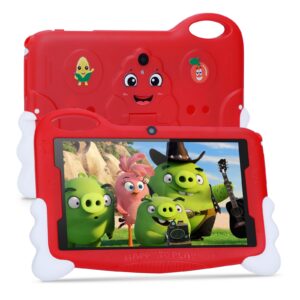 kids tablet for toddlers, android 13 7 inches toddler learning tablet, 32gb rom storage dual cameras children educational kids tablet pc(red)
