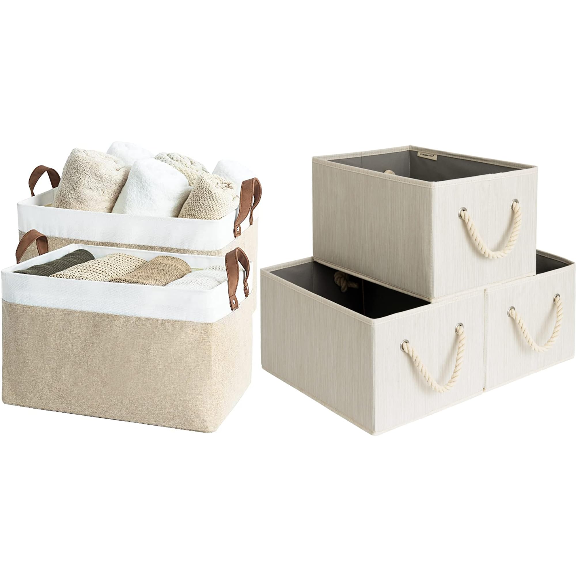 StorageWorks Storage Bins for Closet and Large Foldable Storage Baskets