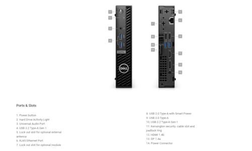 Dell OptiPlex 7010 Micro Form Factor Desktop, Intel Core i5-13500T (14 Core up to 4.6 GHz), Intel UHD Graphics, 16GB DDR4 RAM, 512GB PCIe SSD, Windows 11 Pro, Black