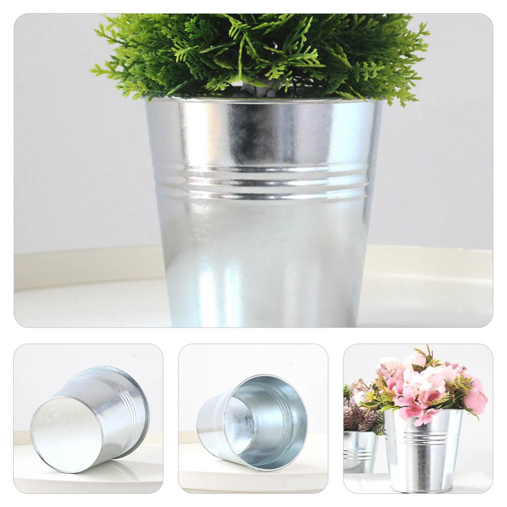 Yardwe Iron Planter 2pcs House Decorations for Home Metal Container Circle Vase Decorative Vase Succulent Vase Metal Succulent Pot Garden Planter Iron Office Vintage Flower Stand