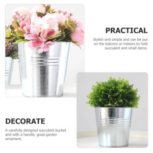 Yardwe Iron Planter 2pcs House Decorations for Home Metal Container Circle Vase Decorative Vase Succulent Vase Metal Succulent Pot Garden Planter Iron Office Vintage Flower Stand