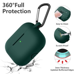 Lerobo for Airpods Pro 2nd Generation Case with Keychain & Lanyard Accessories for Airpod Pro Case Cover, Full Protective Silicone Skin for Apple Airpods Pro 2 Case, [Front LED Visible] Dark Green