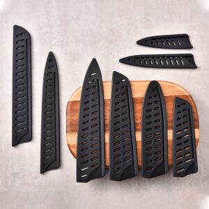 Huliyhus 8 Pieces Universal Knife Guards Set, Plastic Kitchen Knife Covers Sleeves Knife Sheath Blade Protector for Paring Utility Santoku Nakiri Cleaver Bread Carving Chef Knife