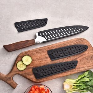 Huliyhus 8 Pieces Universal Knife Guards Set, Plastic Kitchen Knife Covers Sleeves Knife Sheath Blade Protector for Paring Utility Santoku Nakiri Cleaver Bread Carving Chef Knife