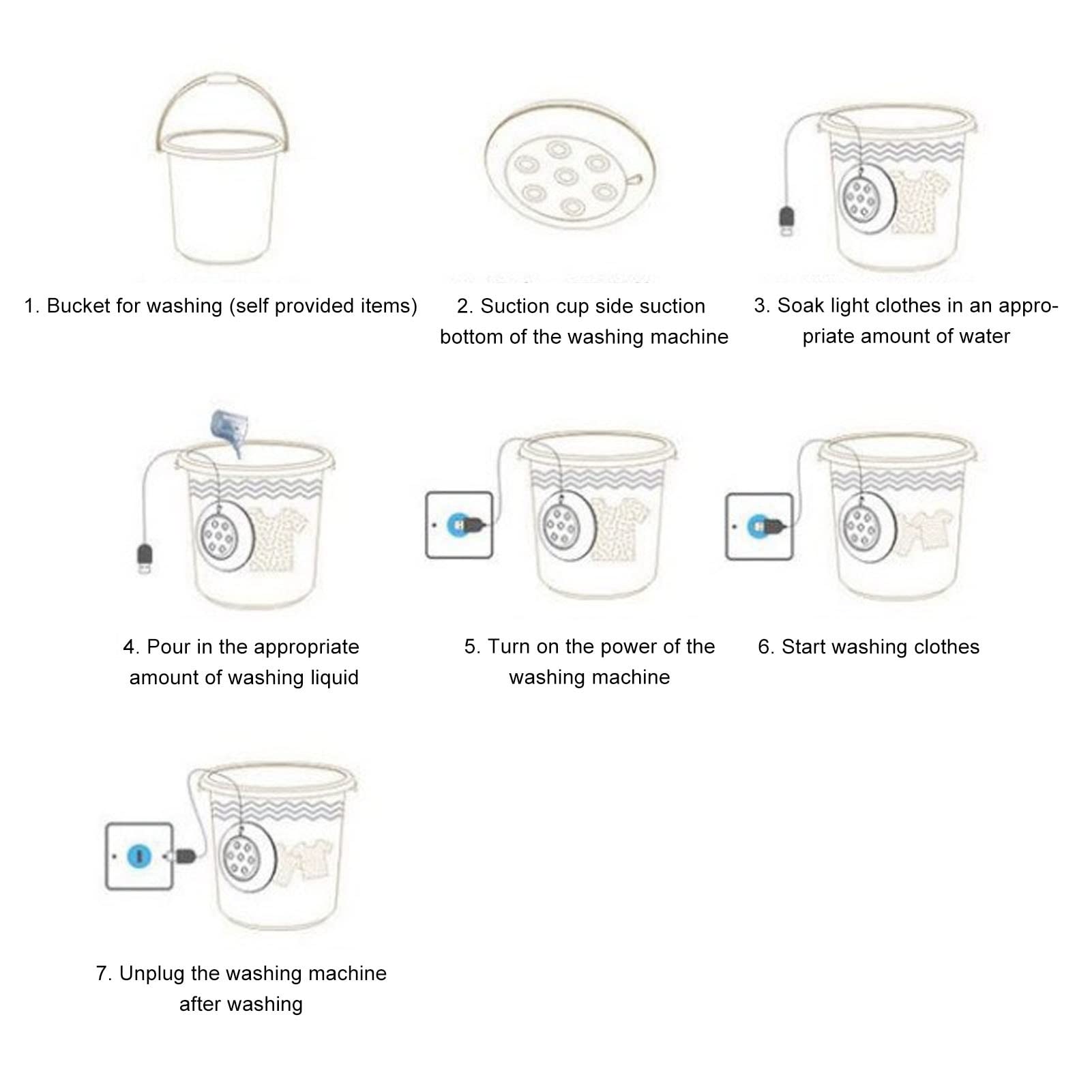 VTOSEN Mini Washing Machine Low Noise USB Powered Portable Washer for Underwear and Socks Cleaning for Travel, Dormitory, Automatic Portable Underwear Washer