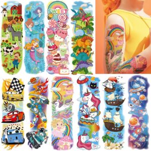 charlent kids full arm temporary tattoos - 11 sheets kids full sleeve temporary tattoos for boys girls birthday party favors goodie bag fillers