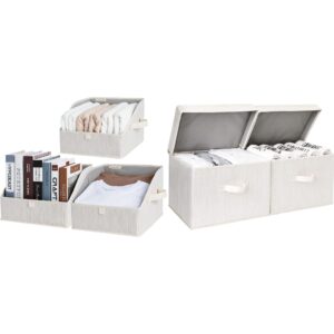 storageworks 3-pack foldable trapezoid storage bins with 2-pack decorative storage boxes