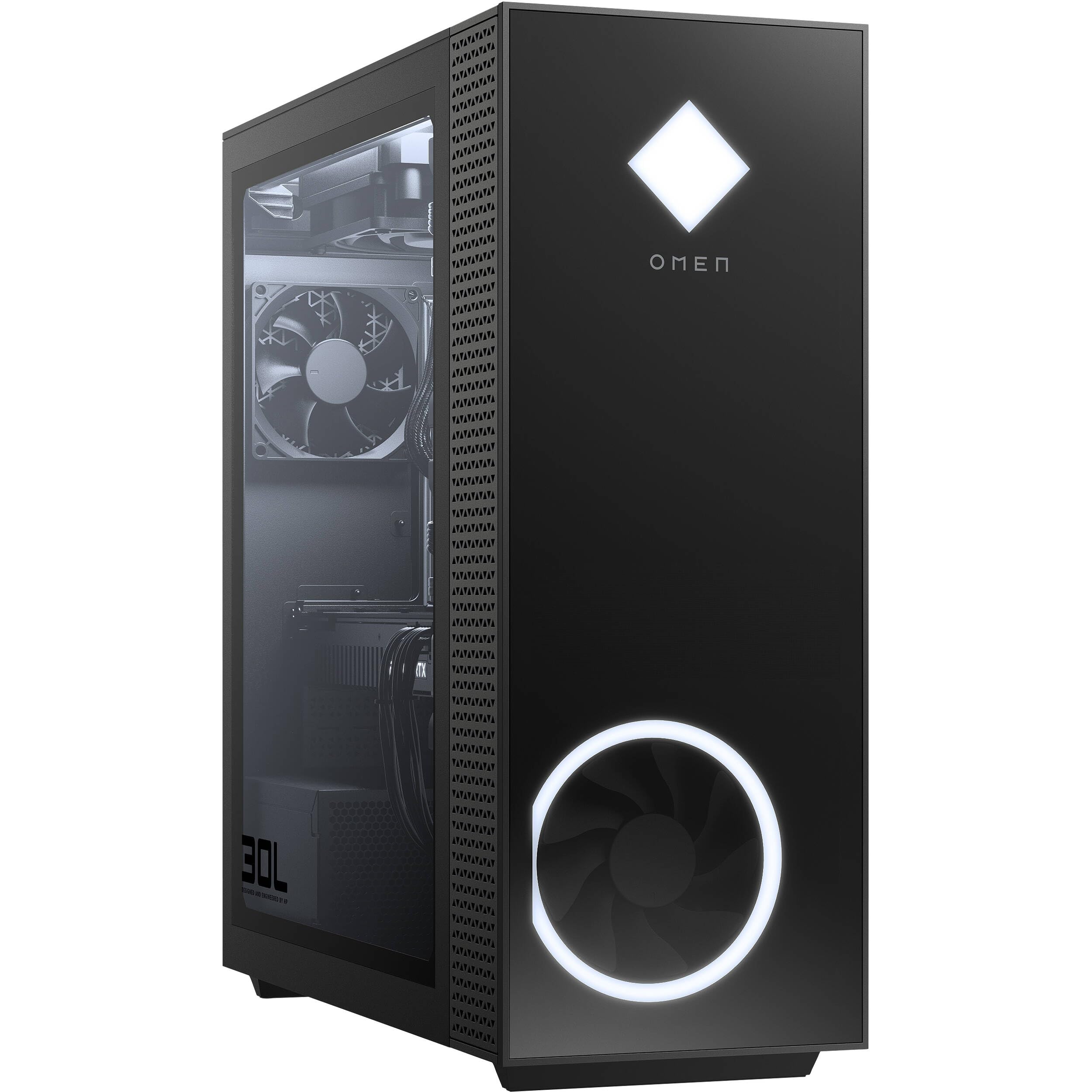 HP OMEN 30L GT13 Gaming Desktop Computer - AMD Ryzen 7 5700G 8-Core up to 4.60 GHz CPU, 16GB RAM, 512GB NVMe SSD, GeForce RTX 3090 24GB GDDR6 GPU, Custom Case Lighting, Windows 11 Home, Jet Black