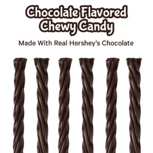 TWIZZLERS Twists HERSHEY'S Chocolate Flavored Chewy Candy, Bulk, Delicious Sweet Low Fat Snack with Blend of TWIZZLERS Twists 12 Ounce (Pack of 2)