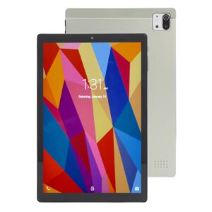 Green Tablet, 100‑240V Octa Core Dual SIM Dual Standby 10.1 Inch Tablet Dual Camera for Work (US Plug)