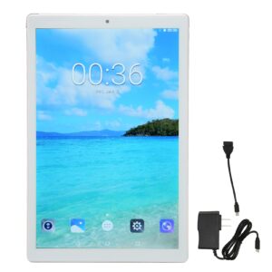 Tablet 10.1 Inch, Tablet for Android 10, FHD, FHD and HD Large Touch Screen, 6GB+128GB, Octa Core Processor, BT, 2.4G 5G Dual Band WiFi, Dual SIM Dual Standby (Silver)