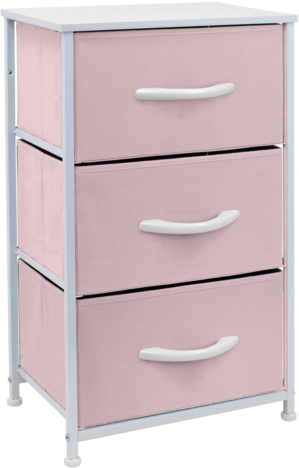 Sorbus Kids Dresser with 6 Drawers and 3 Drawer Nightstand Bundle - Matching Furniture Set - Storage Unit Organizer Chests for Clothing - Bedroom, Kids Rooms, Nursery, & Closet (Pink)