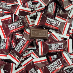 Hershey’s Special Dark Zero Sugar Chocolate Candy Miniature Bars - Bulk Pack of 240 Pieces (4 Pounds) - Individually Wrapped