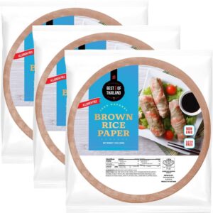 best of thailand [round] white rice paper wraps 1 pack | perfect for fresh spring rolls & dumplings | non-gmo, gluten-free, vegan & paleo | kosher for passover kitniyot