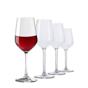 ninesung wine glasses set of 4, long stem wine glasses, 12 ounce crystal white wine glasses, burgundy wine glasses, thin rim, large wine glasses for christmas and new year's gift